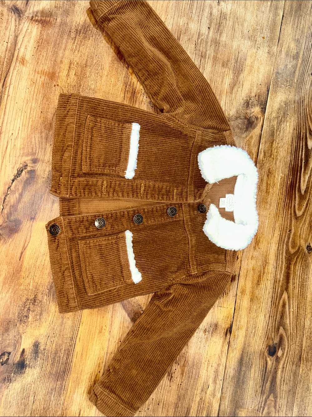 Mudpie 2T-3T Corduroy Sherpa-Trim Jacket - Brown